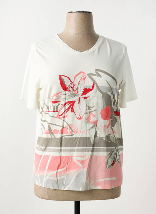 T-shirt beige FRANK WALDER pour femme