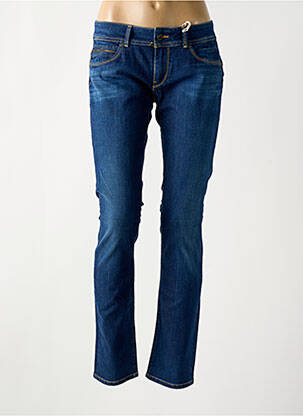 Jeans coupe slim fermeture zippée sous rabat boutonné bleu PEPE JEANS femme