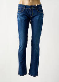 Jeans coupe slim fermeture zippée sous rabat boutonné bleu PEPE JEANS femme