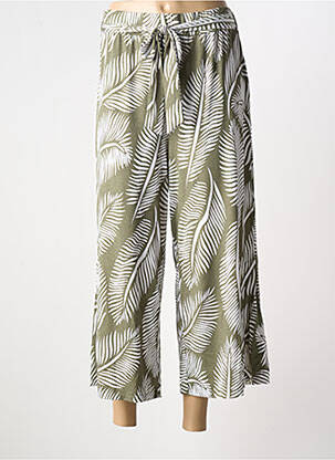 Pantalon 7/8 stretch taille normale vert MARBLE femme