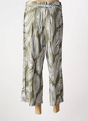 Pantalon 7/8 stretch taille normale vert MARBLE femme