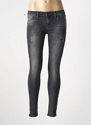 Jeans skinny effet usé délavé taille basse noir LTB femme
