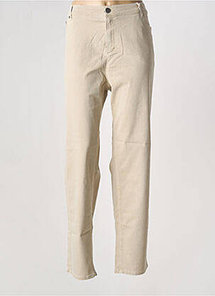 Jeans coupe slim beige ANNA MONTANA pour femme