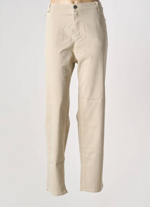 Jeans coupe slim beige ANNA MONTANA pour femme