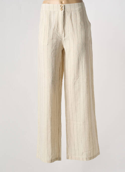 Pantalon large beige MD'M pour femme