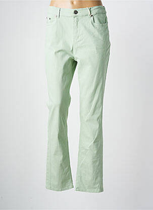 Pantalon droit stretch taille normale vert ANNA MONTANA femme