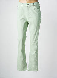 Pantalon droit stretch taille normale vert ANNA MONTANA femme