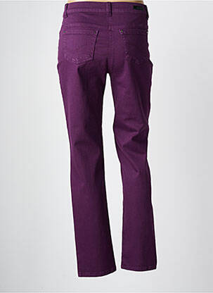 Pantalon slim tissage popeline taille normale violet ANNA MONTANA femme