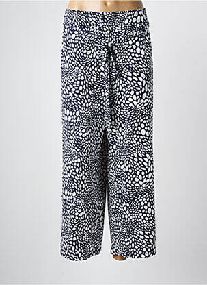 Pantalon large tissage popeline taille normale bleu MARBLE femme