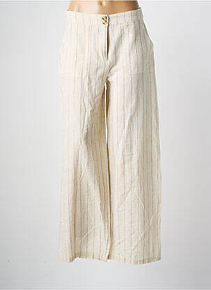 Pantalon large beige MD'M pour femme