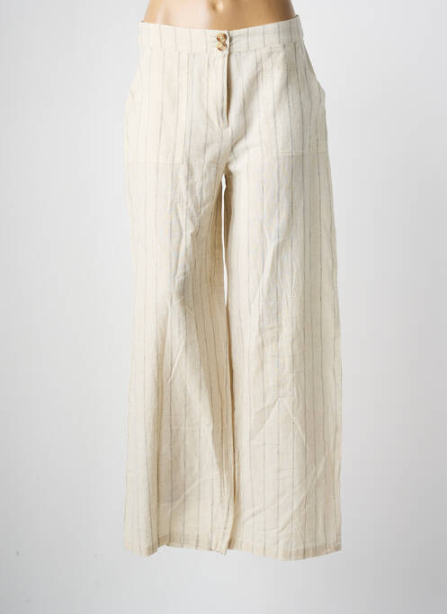 Pantalon large beige MD'M pour femme