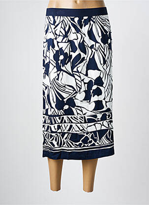 Jupe mi-longue coupe droite bleu BARBARA LEBEK femme