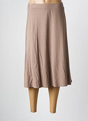 Jupe mi-longue coupe évasée beige FRANK WALDER femme