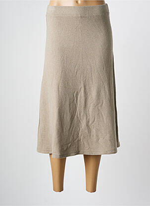 Jupe mi-longue coupe évasée beige PENN & INK N.Y femme