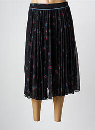 Jupe mi-longue taille élastique noir LOUIZON femme