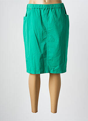 Jupe mi-longue coupe droite vert GUY DUBOUIS femme