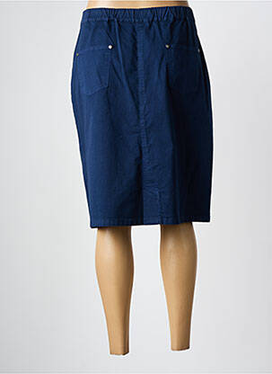 Jupe mi-longue coupe droite bleu GUY DUBOUIS femme
