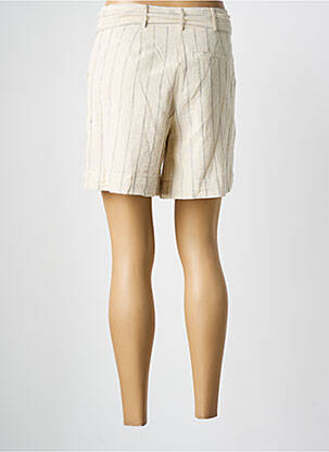 Short fermeture zippée sous rabat boutonné beige MD'M femme