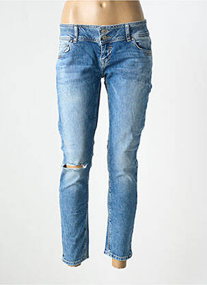 Jeans coupe slim effet usé délavé taille basse bleu LTB femme