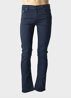 Jeans coupe slim fermeture boutonnée sur le devant taille basse bleu DONOVAN homme