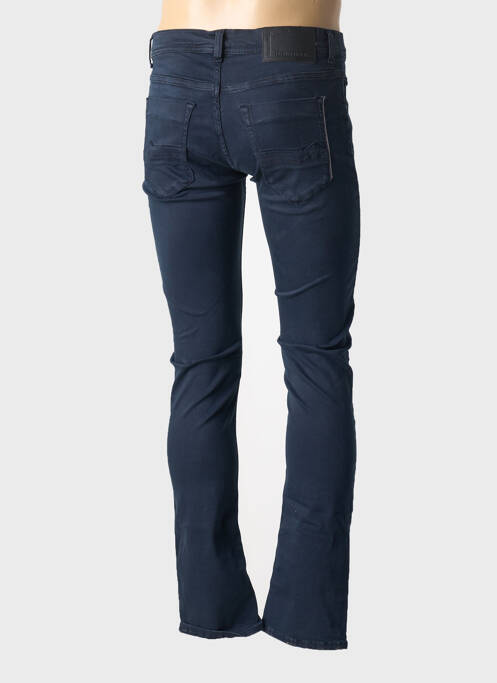 Jeans coupe slim fermeture boutonnée sur le devant taille basse bleu DONOVAN homme