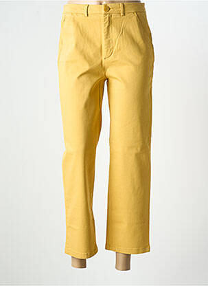 Pantalon 7/8 stretch jaune REIKO femme
