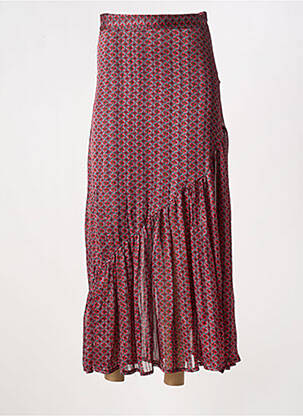 Jupe longue imprimé fantaisie rouge OPULLENCE femme