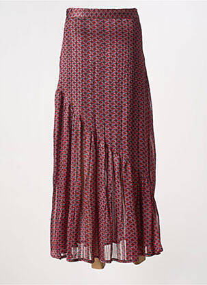 Jupe longue imprimé fantaisie rouge OPULLENCE femme