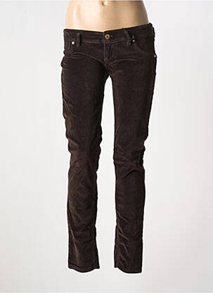 Pantalon slim stretch taille normale marron FREESOUL femme