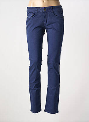 Pantalon slim tissage popeline taille normale bleu CIMARRON femme