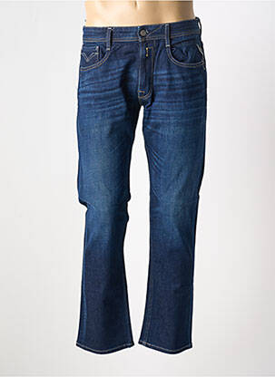 Jeans coupe droite fermeture zippée sous rabat boutonné bleu REPLAY homme