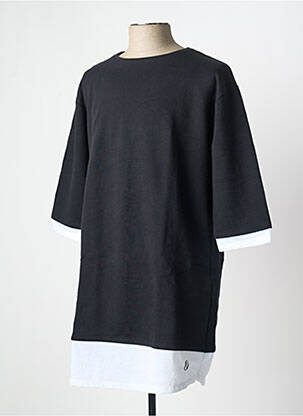 Sweat-shirt col rond manches 3/4 noir OCTOBRE NOIR femme