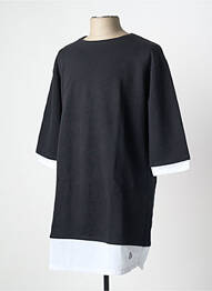 Sweat-shirt col rond manches 3/4 noir OCTOBRE NOIR femme