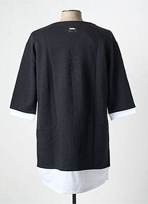 Sweat-shirt col rond manches 3/4 noir OCTOBRE NOIR femme