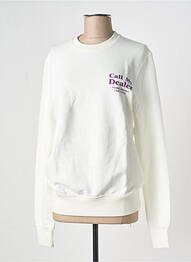 Sweat-shirt sérigraphie manches longues blanc ELEVEN PARIS femme