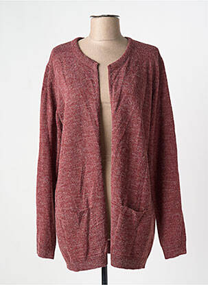 Gilet manches longues col rond rouge ICHI femme
