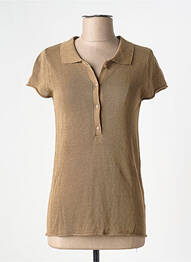 Polo fermeture boutonnée sur le devant manches courtes beige NOTSHY femme