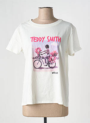 T-shirt coupe droite manches courtes blanc TEDDY SMITH femme