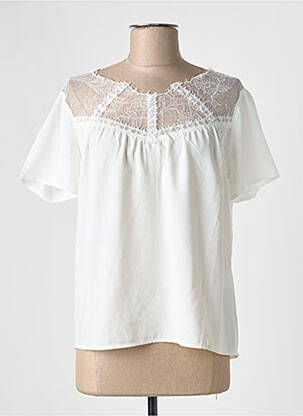 Top coupe fluide manches courtes blanc GRACE & MILA femme