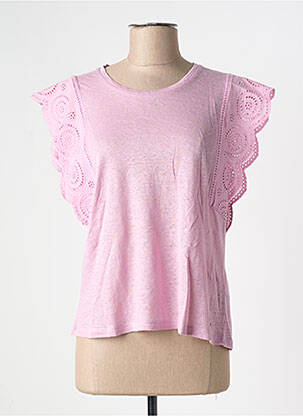Top coupe cintrée sans manche rose PEPE JEANS femme
