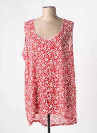 Tunique sans manche coupe fluide rouge AMERICAN VINTAGE femme