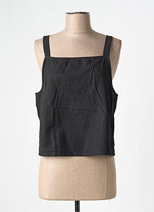Top col carré fines bretelles noir THINKING MU femme
