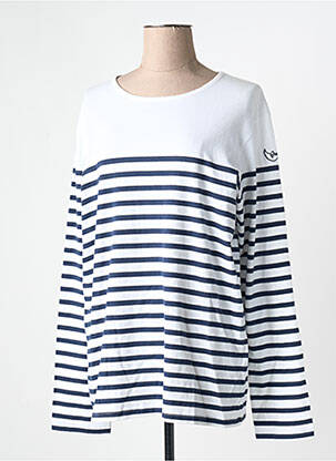 Top imprimé fantaisie manches longues blanc BREIZH ANGEL femme