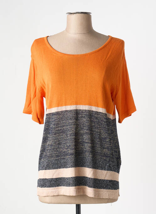 Top orange ICHI pour femme