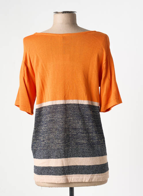 Top orange ICHI pour femme