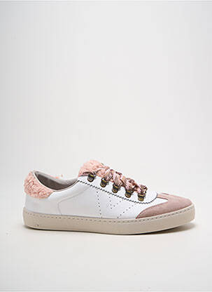 Baskets matière lisse talon plat jusqu'à 3cm rose VICTORIA femme