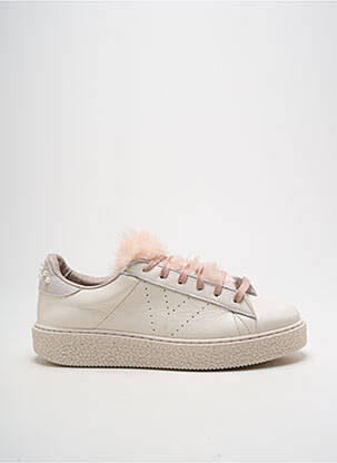 Baskets bout rond talon plat jusqu'à 3cm beige VICTORIA femme