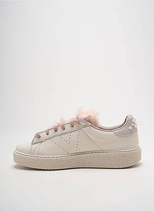 Baskets bout rond talon plat jusqu'à 3cm beige VICTORIA femme
