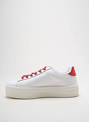 Baskets tissage satiné talon de 4 à 6cm rouge VICTORIA femme
