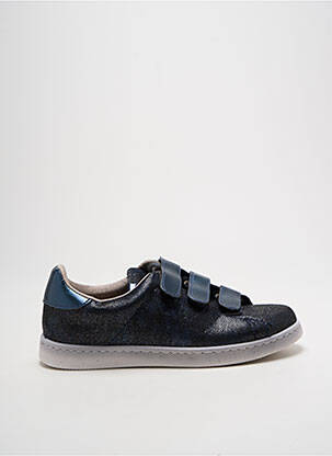 Baskets tissage satiné talon plat jusqu'à 3cm bleu VICTORIA femme